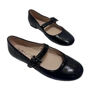 Unisa Unfandie Patent Leather Ballet Flat Shoes 8M Black Bling Buckle Mary Jane